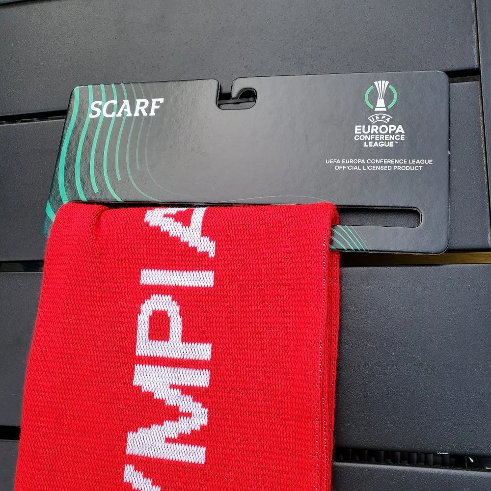 UEFA Europa Conference League‎ Athens Finals 2024 Red Black Scarf Soccer